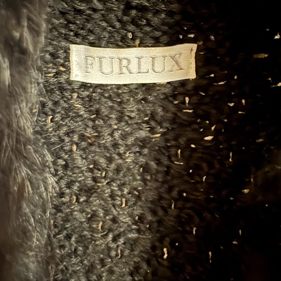 FURLUX Coquette Stylish Casual Chic Black Fur Scarf/Vest Fringes Y2K Size S - Picture 4 of 7